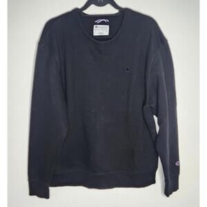 Champion Sweatshirt Mens Large Black Crewneck Authentic Athleticwear Logo